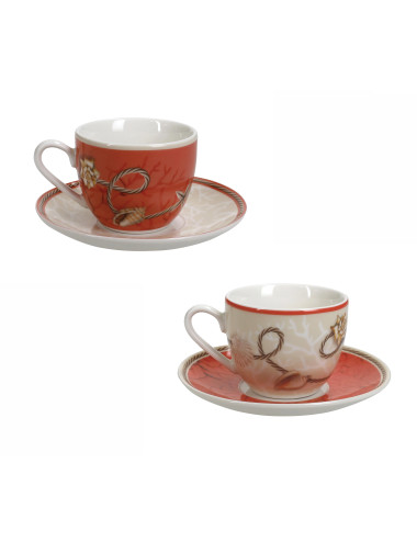 TAZZINA CAFFE CORALINE SET 2 PEZZI NEW BONE CHINA | Brandani