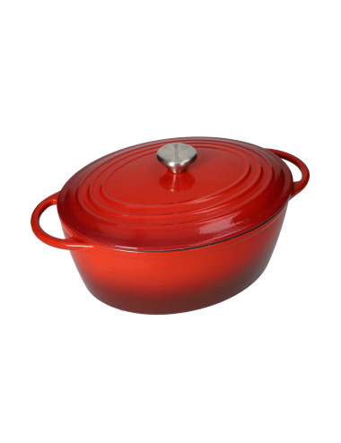 CASSERUOLA COCOTTE OVALE ROSSA  GHISA SMALTATA LT 5 | Brandani