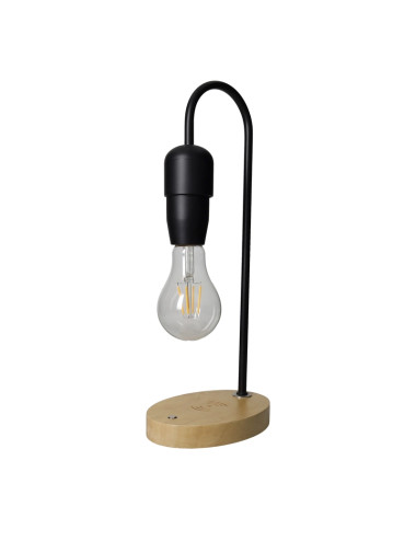 LAMPADA STACCA & GO NERO METAL C/BASE LEGNO PER RICARICA SM | Brandani