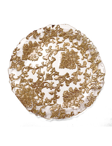 DAMASCO GOLD GLASS PLATE | Brandani