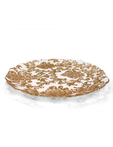 DAMASCO GOLD GLASS PLATE | Brandani