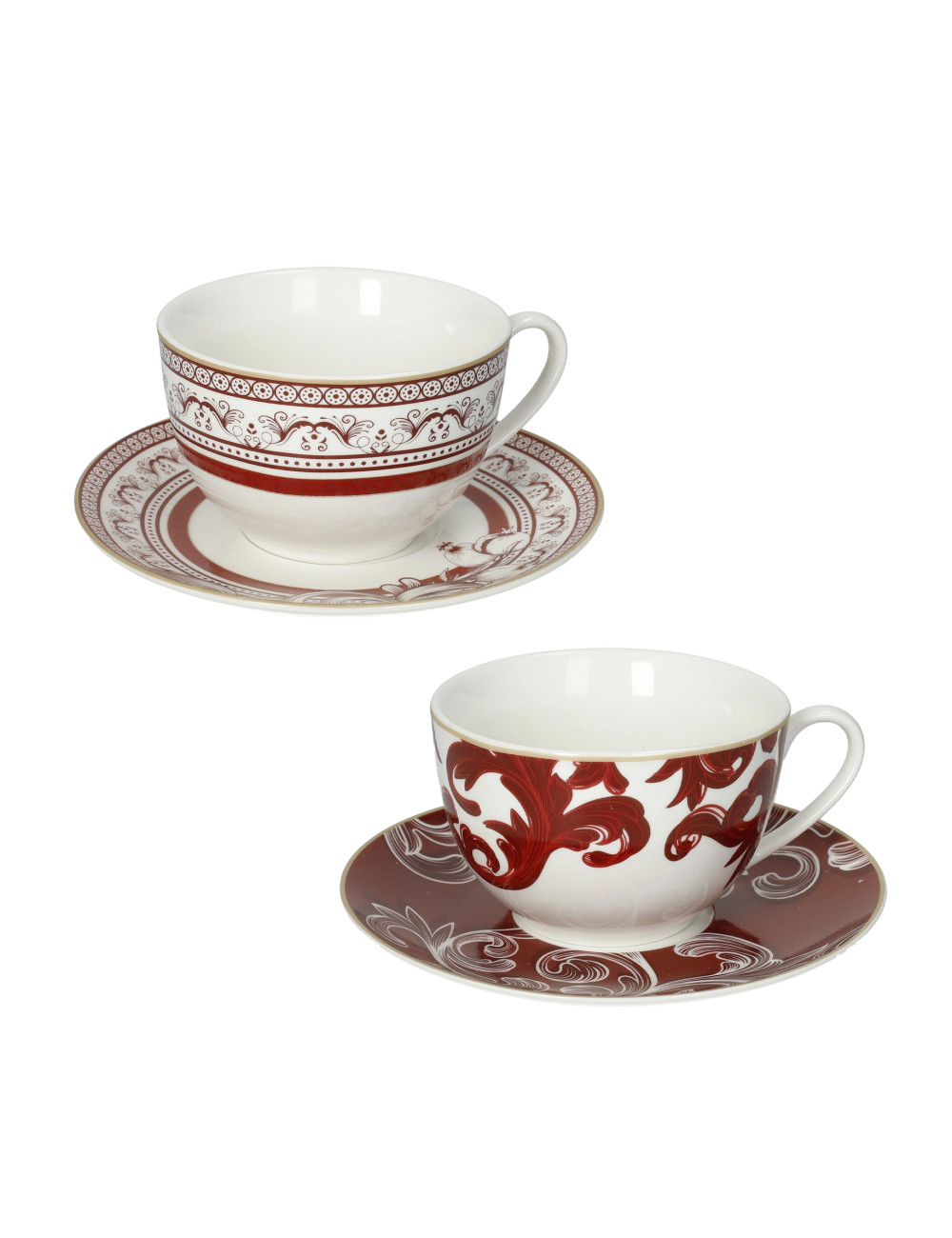 TAZZA THE' ROYAL RED SET 2 PZ NEW BONE CHINA | Brandani