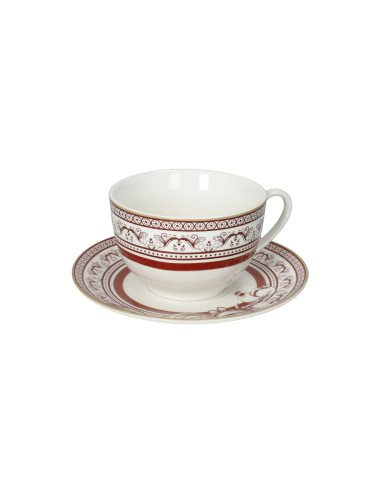 TAZZA THE' ROYAL RED SET 2 PZ NEW BONE CHINA | Brandani