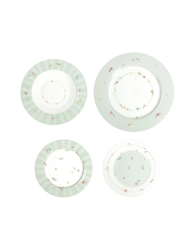 TAVOLA 18 PZ POLLINE VERDE NEW BONE CHINA | Brandani