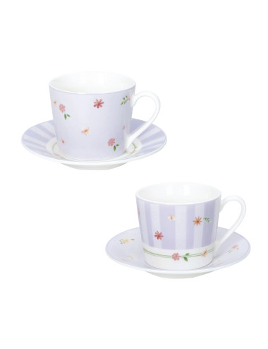 TAZZINA CAFFE' POLLINE LILLA CON PIATTINO SET 2 PZ NEW BONE | Brandani