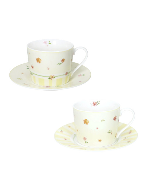 TAZZA THE POLLINE GIALLO CON PIATTINO SET 2 PZ NEW BONE CHI | Brandani