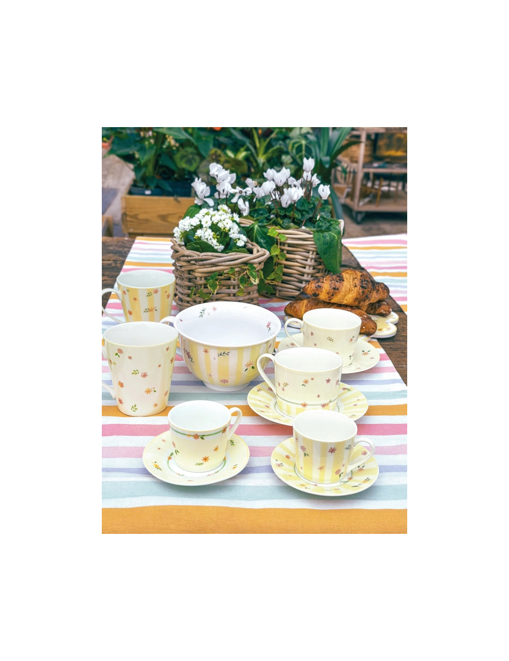 TAZZA THE POLLINE GIALLO CON PIATTINO SET 2 PZ NEW BONE CHI | Brandani