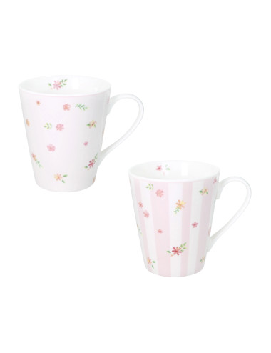 MUG POLLINE ROSA SET 2 PZ NEW BONE CHINA | Brandani