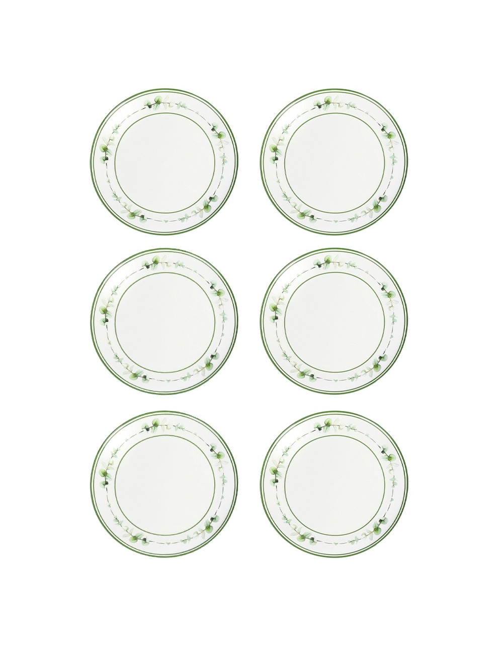 PIATTINO PANE & PASTRY FLORA SET 6 PZ NEW BONE CHINA | Brandani