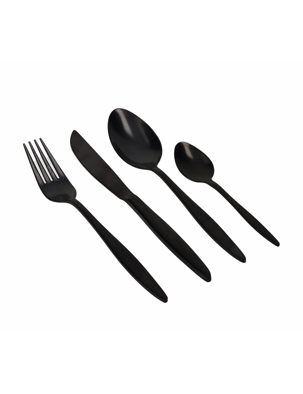 SET POSATE STRETCH BLACK SATINATE 16 PZ INOX | Brandani