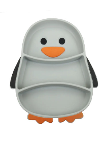 SET PAPPA PINGUINO SILICONE CON FORCHETTA E CUCCHIAINO | Brandani