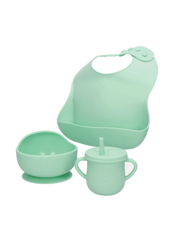 SET PAPPA GNAM AZZURRO 4 PZ SILICONE | Brandani