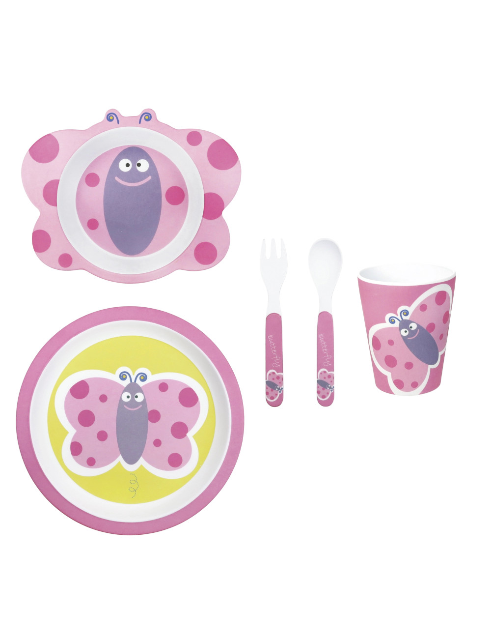 SET BABY 5 PZ FARFALLA MELAMINA | Brandani