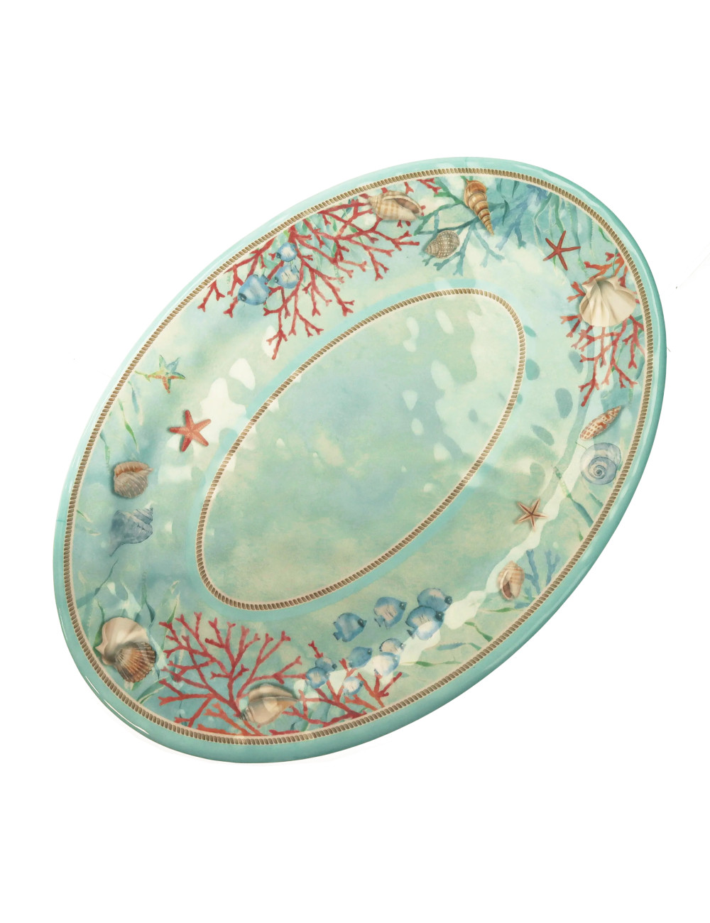 REEF MELAMINE OVAL TRAY | Brandani