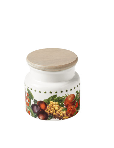 LE PRIMIZIE PORCELAIN CAN WITH NATURAL BAMBOO CAP | Brandani