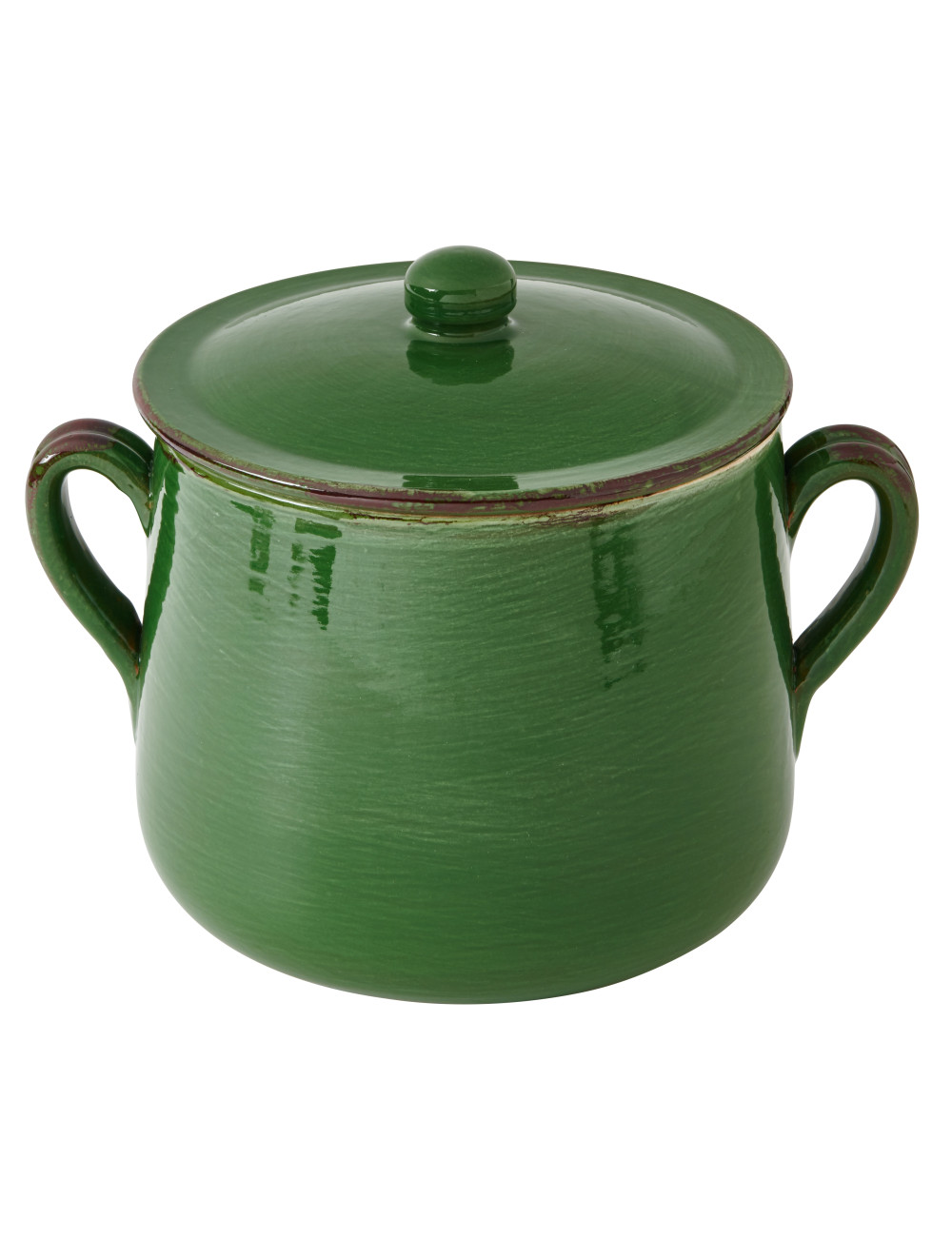 MARMITTA VERDE CON COPERCHIO TERRACOTTA DA FUOCO | Brandani