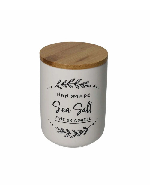 NEW BONE CHINA SALT  JAR WITH BAMBOO LID | Brandani