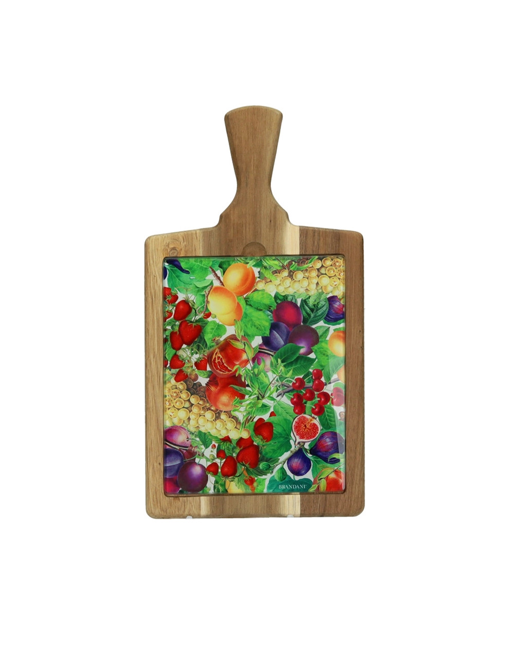 LE PRIMIZIE ACACIA CUTTING BOARD WITH DECORATED GLASS | Brandani