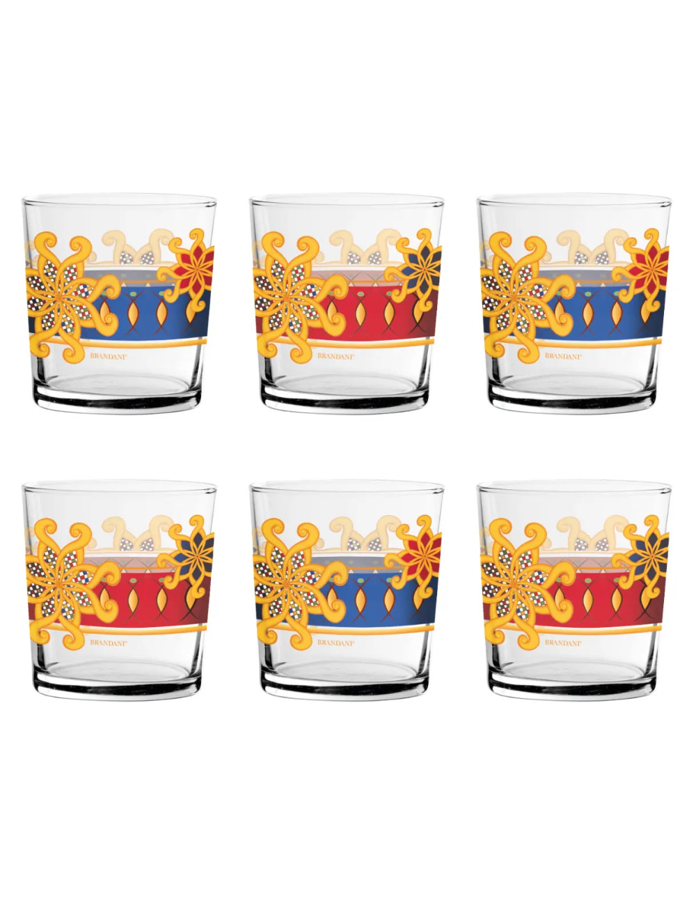 MIAMI 6 PCS GLASS SET ASSORTED COLOURS | Brandani