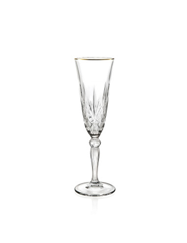 FLUTE GOLD AND GOLD CRYSTAL GLASS | Brandani