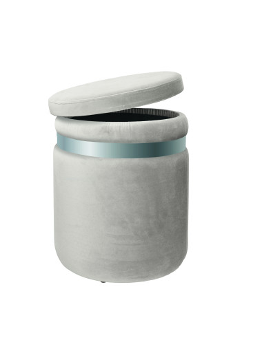 POUF APRIBILE TORTORA VELLUTO CON DETTAGLIO METAL COLOR ARG | Brandani