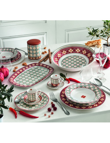 LE CEMENTINE QUADRELLA PORCELAIN TABLE SET 18 PIECES | Brandani