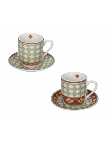 TAZZINA CAFFE LE CEMENTINE QUADRELLA SET 2 PEZZI PORCELLANA | Brandani