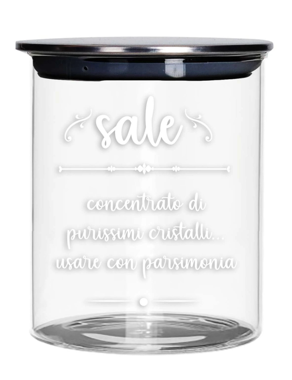 SALT GLASS JAR WITH METAL LID | Brandani