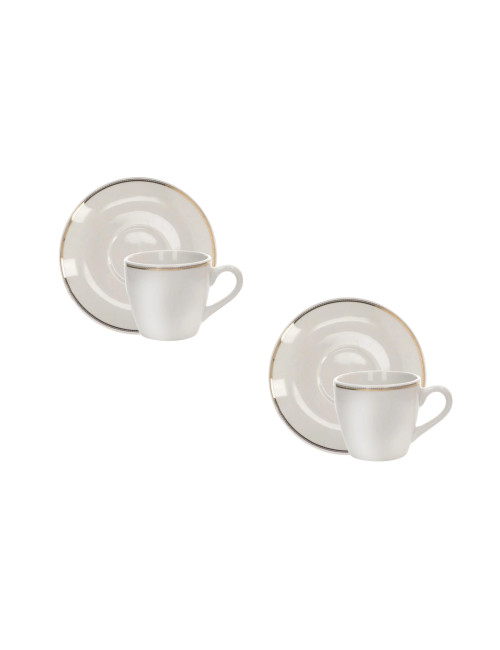 TAZZINA CAFFE PUNTO ORO SET 2 PEZZI PORCELLANA | Brandani