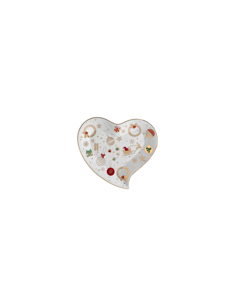 ALLELUIA SMALL HEART PATTERN TRAY PORCELAIN | Brandani