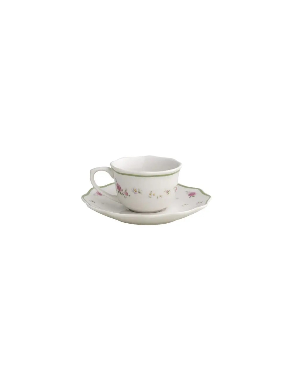 NONNA ROSA CROWN OF ROSES 2 PCS SET PORCELAIN COFFEE CUPS | Brandani