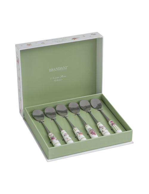 NONNA ROSA 6 PC SET STAINLESS STEEL TEASPOON WITH CERAMIC H | Brandani