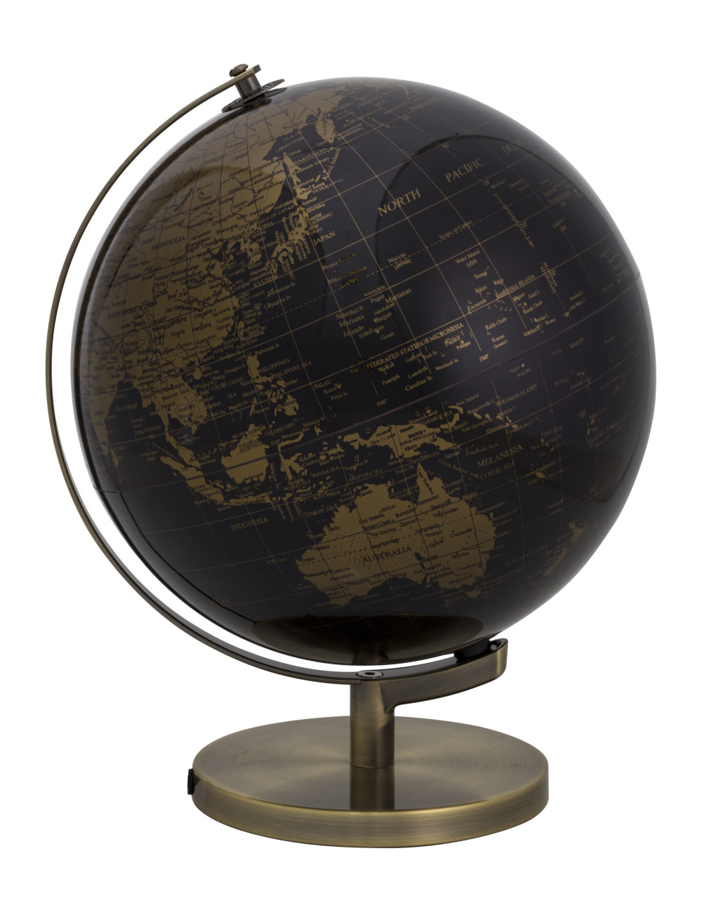 WORLD MAP LAMP BLACKGOLD PPPVCMETAL | Brandani