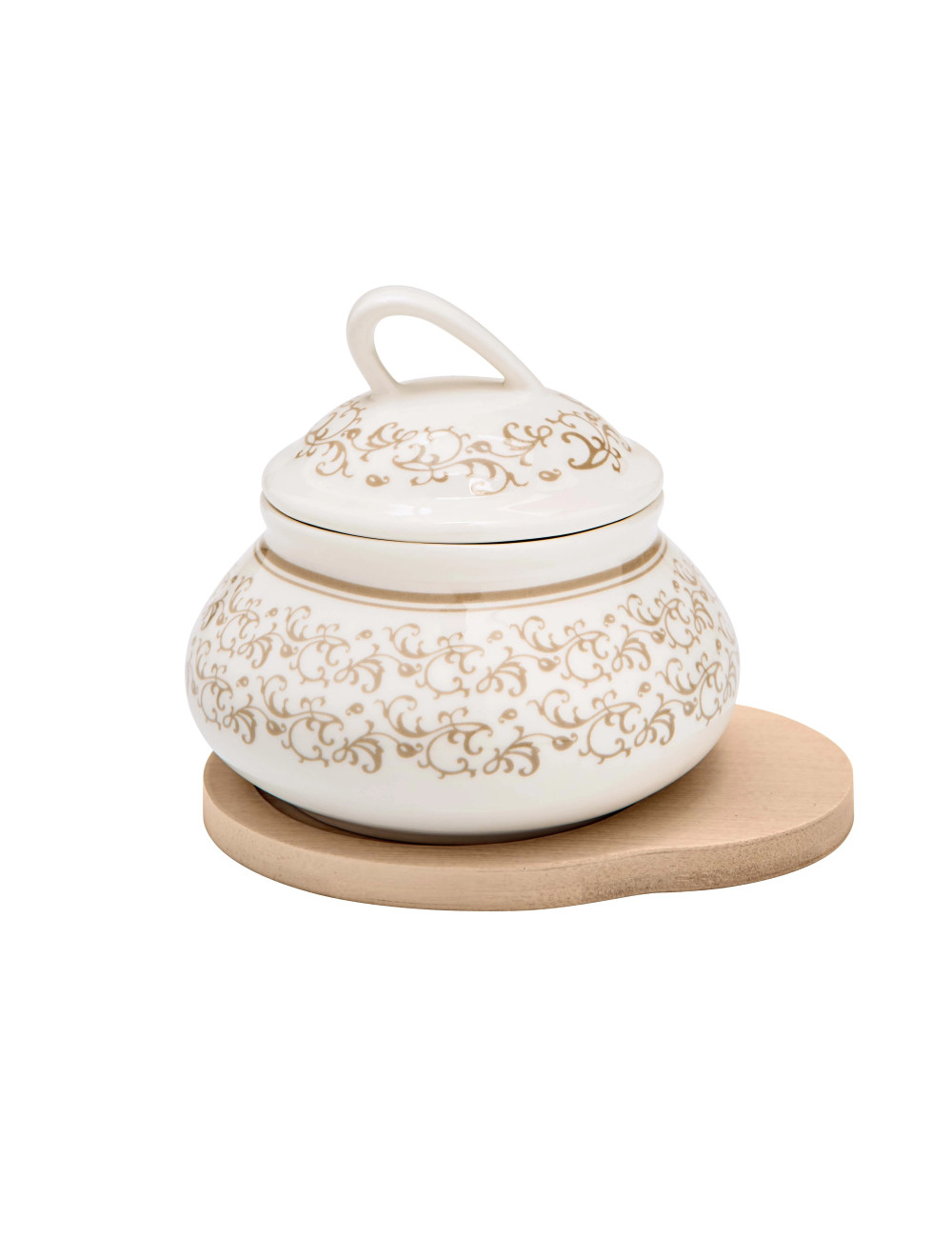 RICCIOLI DI FATA PORCELAIN SUGAR POT WITH BAMBOO SUPPORT | Brandani