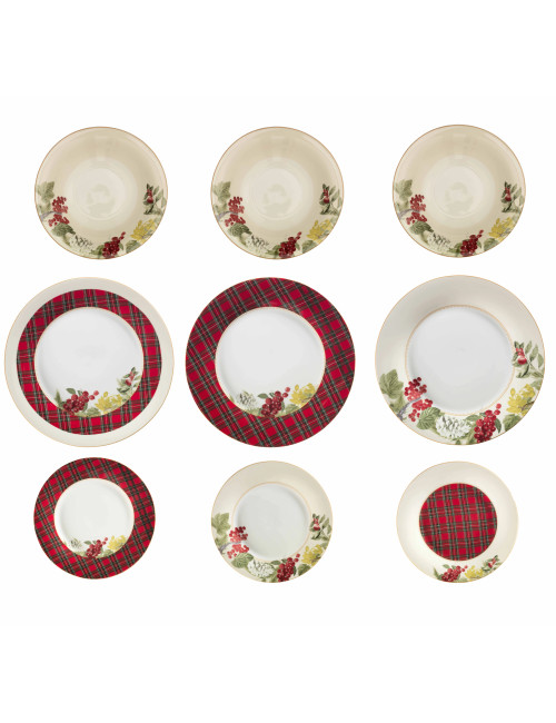 SOTTOBOSCO 18 PC PORCELAIN DINNER SERVICE | Brandani