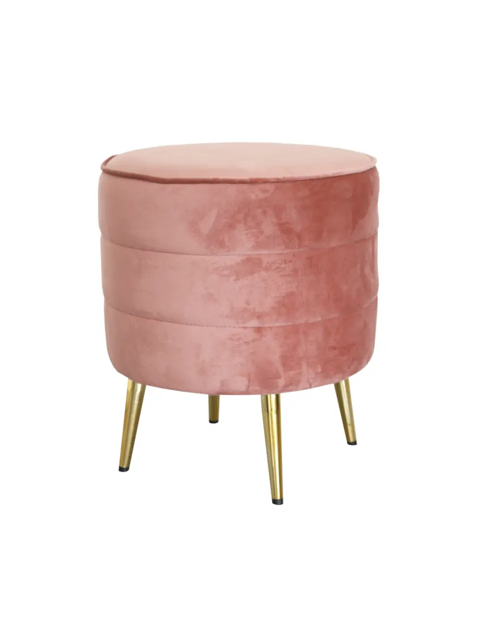 POUF CIPRIA VELLUTO CON ZAMPE ORO METAL | Brandani