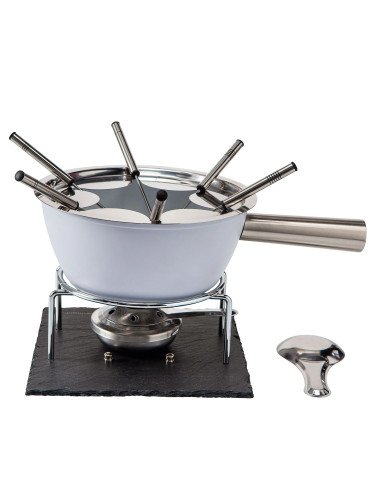 NON-STICK ALUMINIUM FONDUE SET WITH 6 STAINLESS STEEL FORKS | Brandani