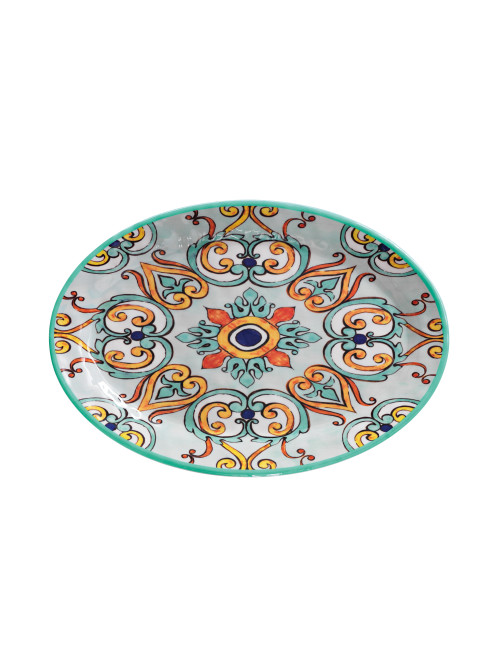 MEDICEA SEA WATER COLOR MELAMINE OVAL TRAY  | Brandani