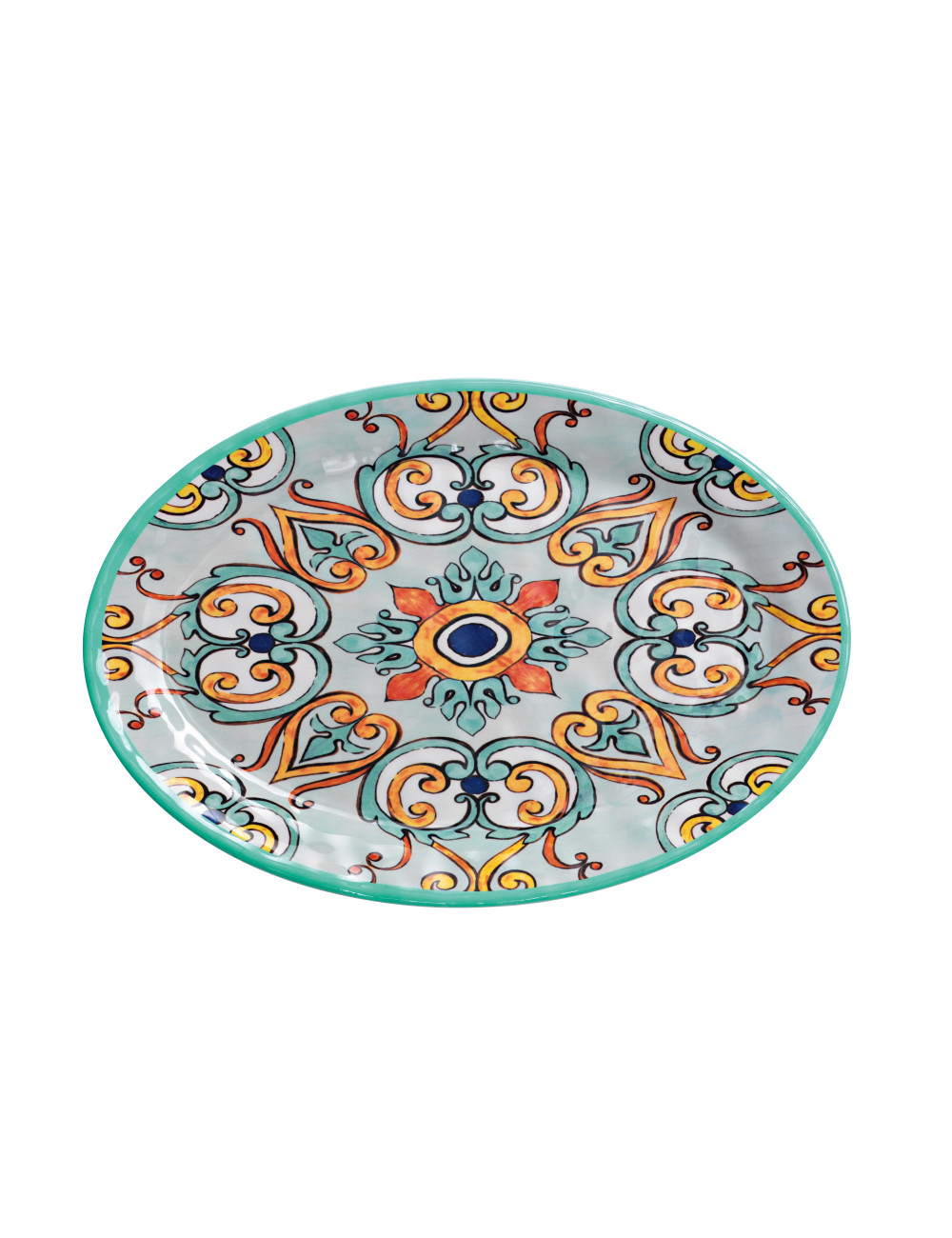 MEDICEA SEA WATER COLOR MELAMINE OVAL TRAY | Brandani