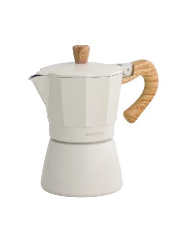 NATURALEXPRESS 3 CUP COFFEE POT IVORY ALUMINIUM | Brandani