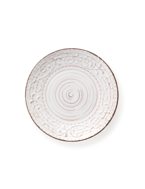 SERENDIPITY WHITE STONEWARE DINNER PLATE | Brandani