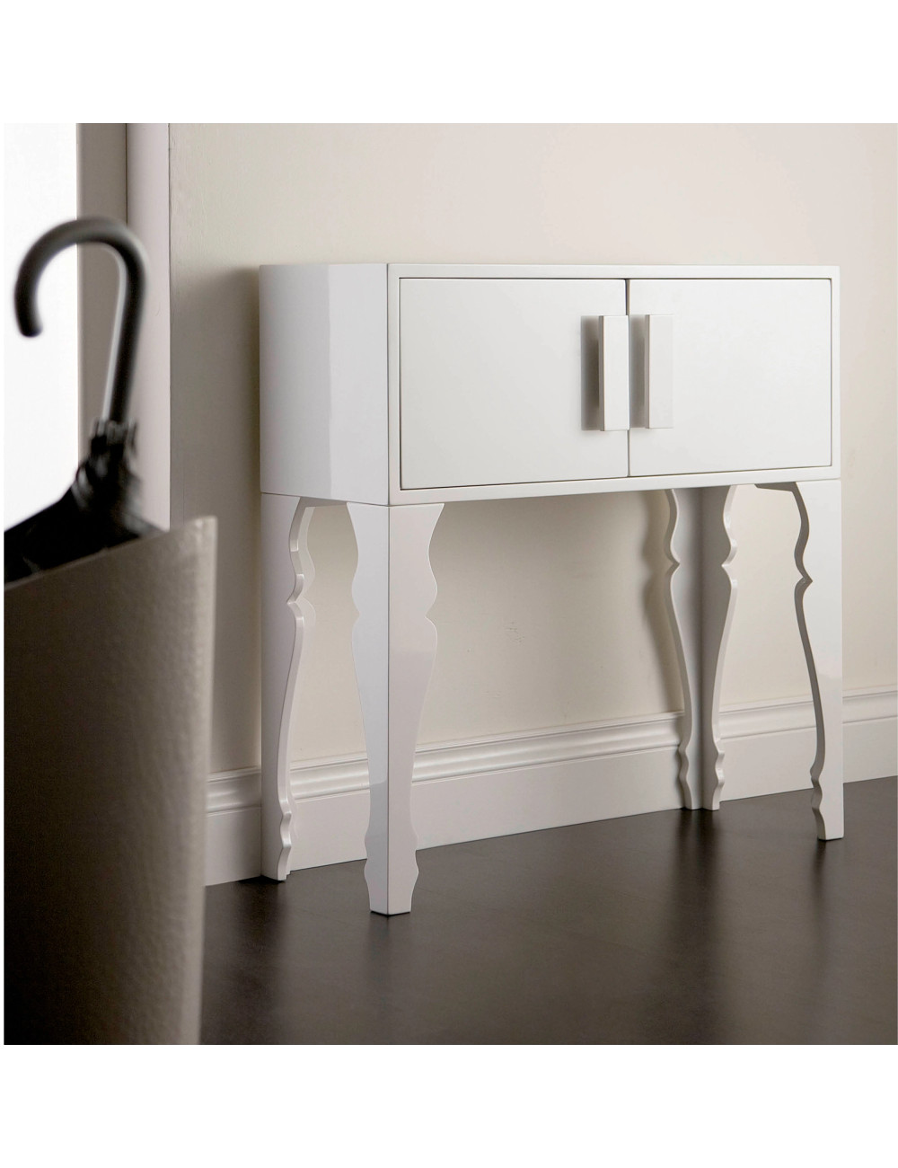 WHITE LACQUERED 2-DOOR CABINET MDF | Brandani