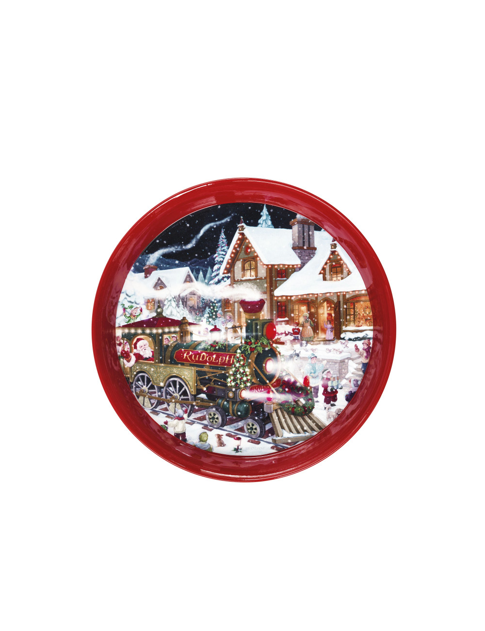 CHRISTMAS RED METAL TRAY | Brandani