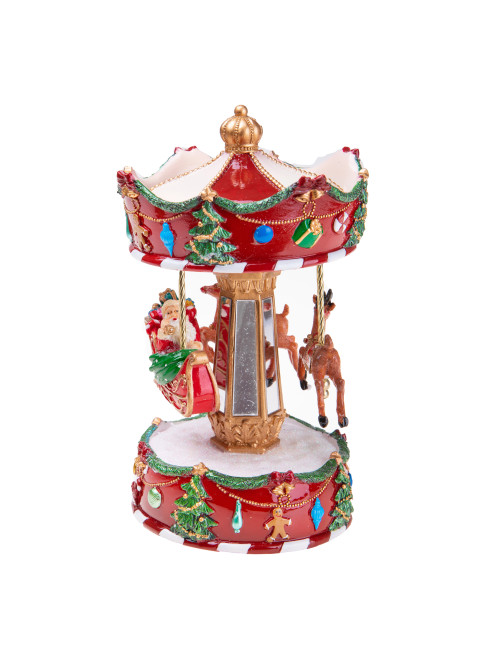 CAROUSEL MUSIC BOX WITH RED SLED, MUSIC AND MOVEMENT | Brandani