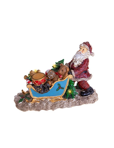 RESIN FATHER XMAS W/SLEIGH | Brandani