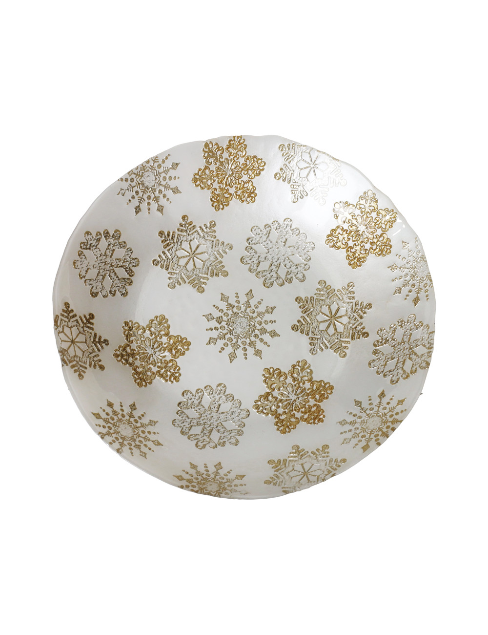 CENTROTAVOLA CHRISTMAS STELLINE BIANCO/ORO CM 40 VETRO | Brandani