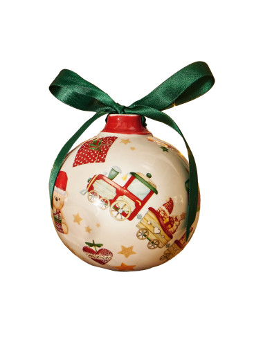 PALLA DI NATALE TRENINO CERAMICA | Brandani