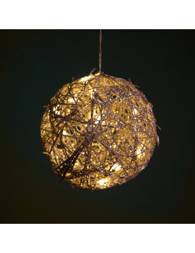 RATTAN SPHERE WITH 15 LED LIGHTS | Brandani