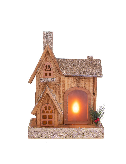 LITTLE WOOD HOME DECORATION WITH 18 LED LIGHT | Brandani