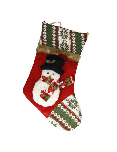 SNOWBALL EPHIPHANY STOCKING IN RED POLYESTER/NON-WOVEN FABR | Brandani